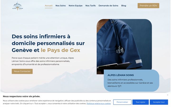 Screenshot of alpeslemansoins.ch
