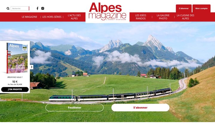 Screenshot of alpesmagazine.com