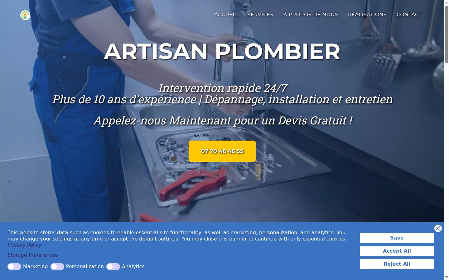 Screenshot tal-banner tal-kunsens muri qabel kwalunkwe interazzjoni