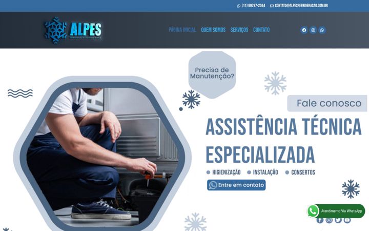 Captura de pantalla de alpesrefrigeracao.com.br