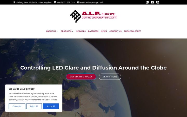 Screenshot of alpeurope.co.uk