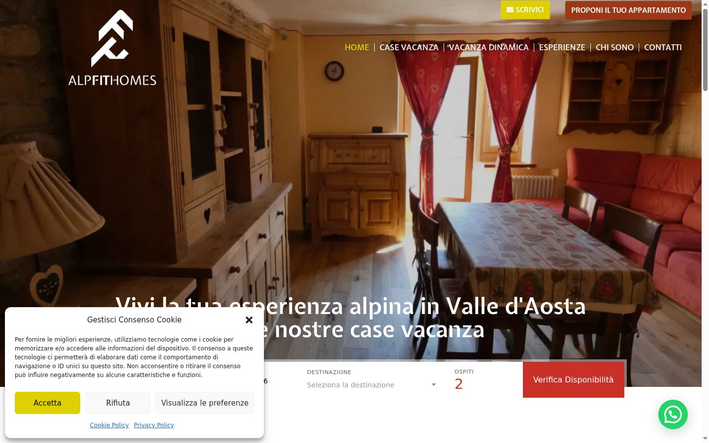 Captura de pantalla del banner de consentimiento mostrado antes de cualquier interacción