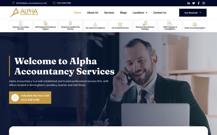 Screenshot of alpha-accountancy.co.uk