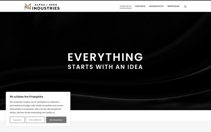 Screenshot of alpha-apex-industries.com
