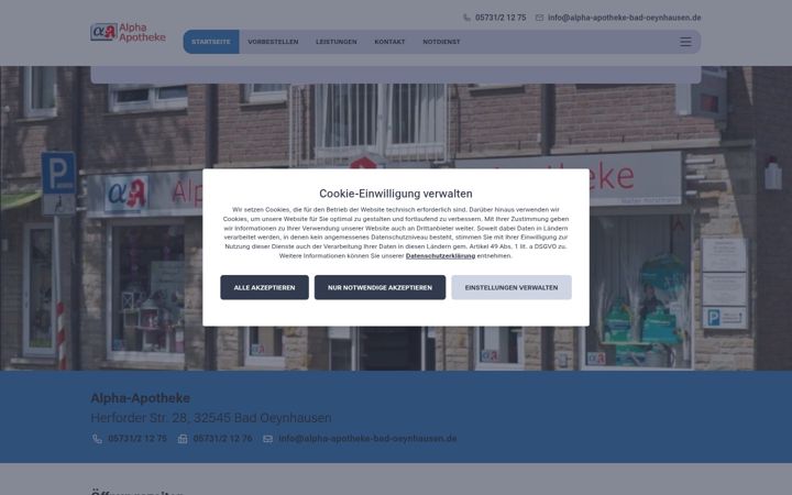 Skjermbilde av alpha-apotheke-bad-oeynhausen.de