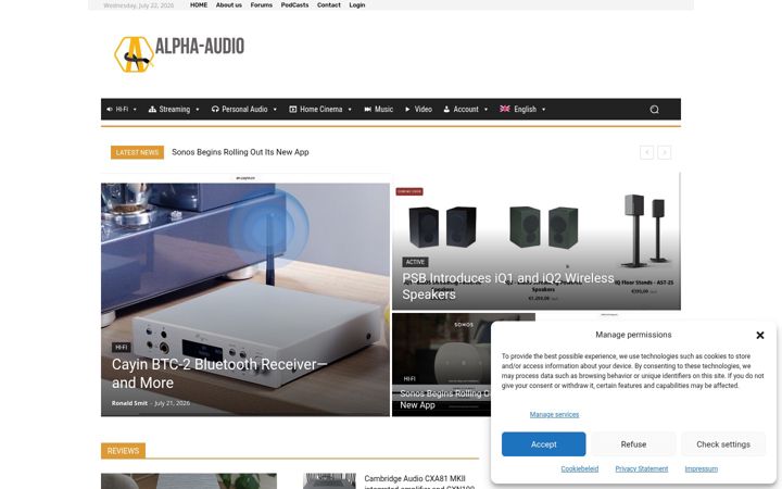 Screenshot of alpha-audio.net