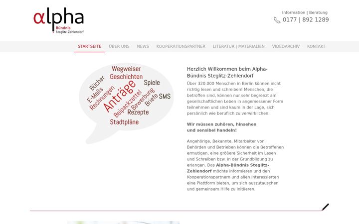 Screenshot of alpha-buendnis-sz.de