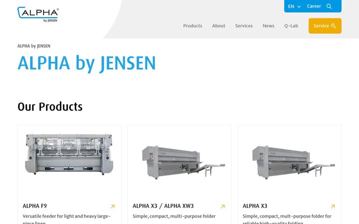 Screenshot of alpha-by-jensen.com