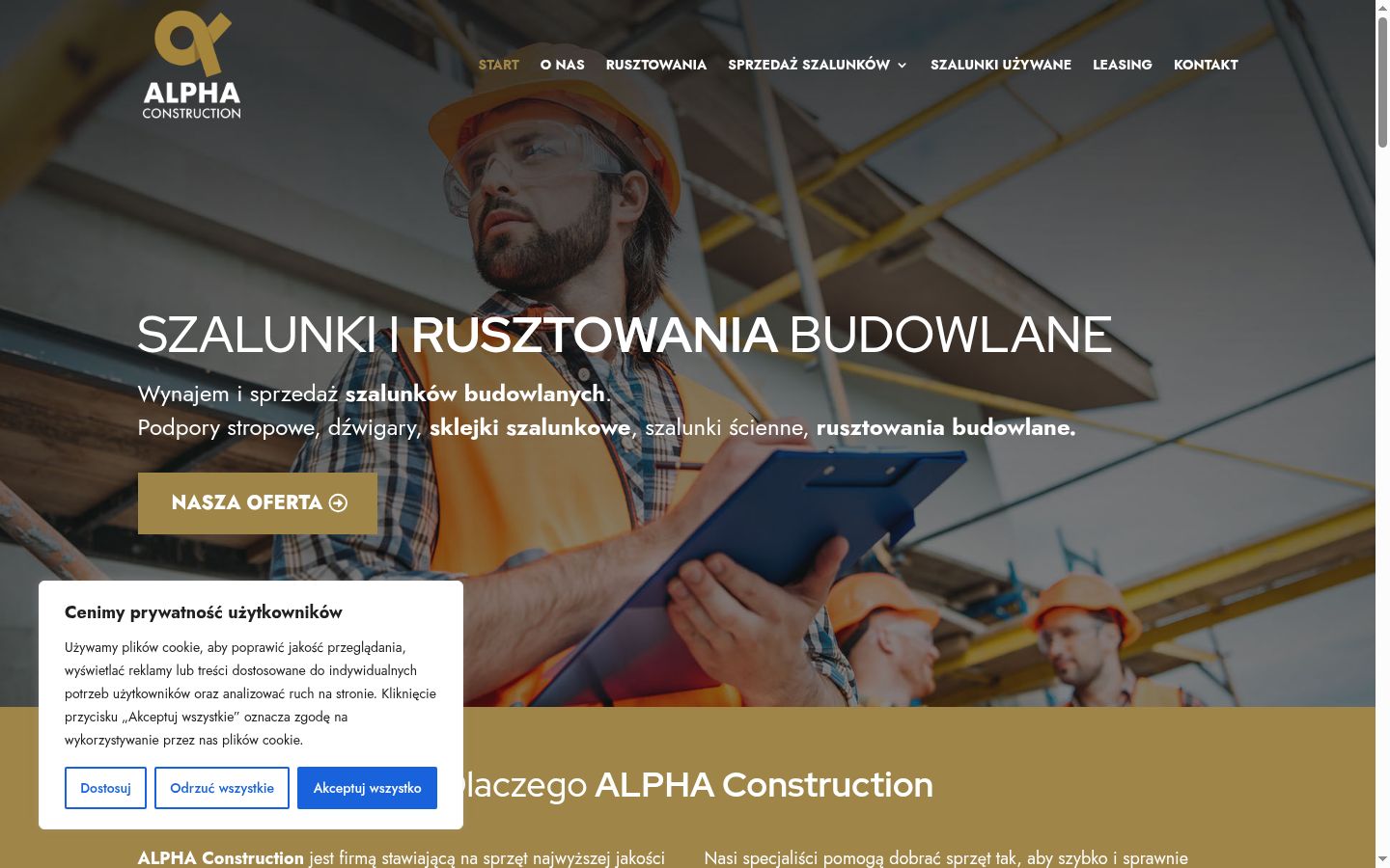 Zrzut ekranu banera zgody wyświetlanego przed jakąkolwiek interakcją