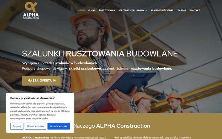 Screenshot von alpha-construction.com.pl