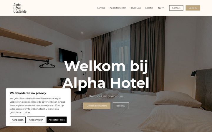 Screenshot of alpha-hotel.be