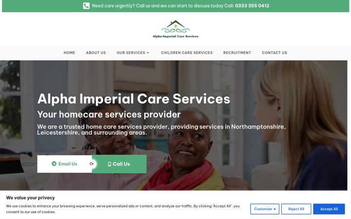 Ekraanipilt saidist alpha-imperialcare.co.uk