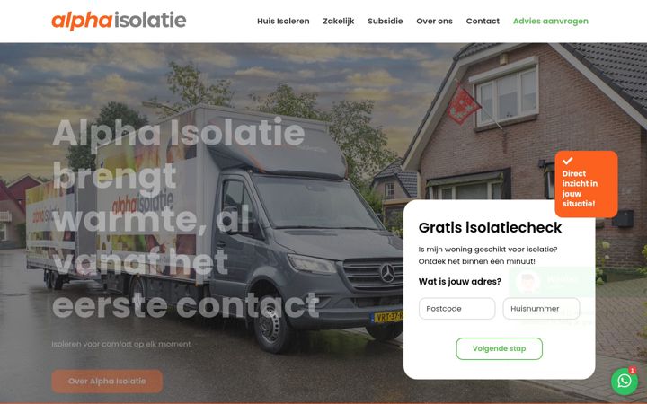 Screenshot of alpha-isolatie.nl