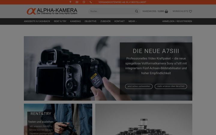Screenshot of alpha-kamera.de