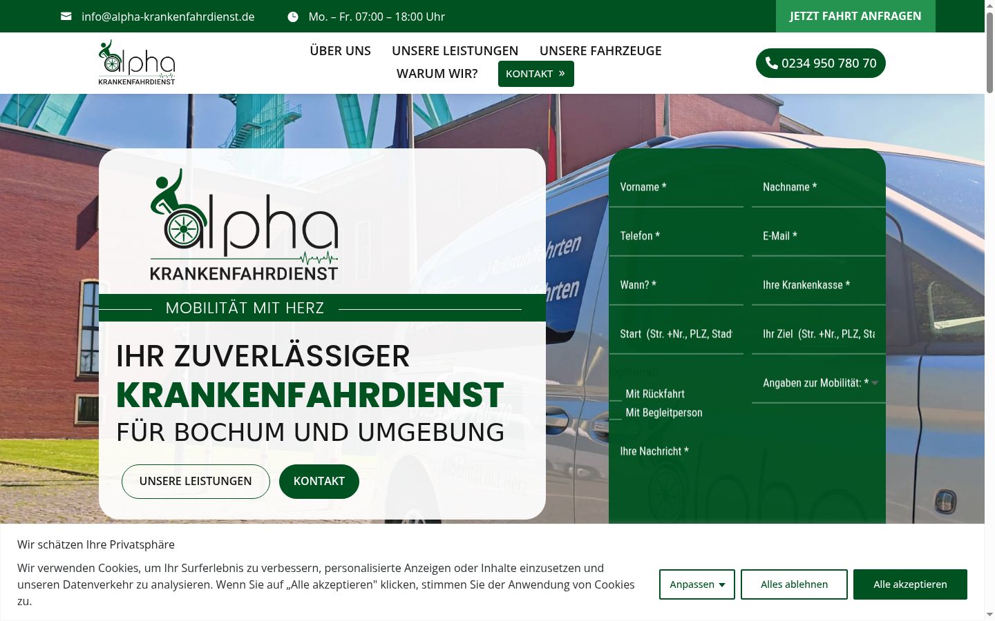 Screenshot of the consent banner shown before any interaction