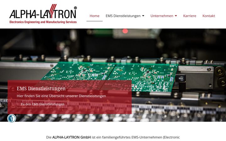 Screenshot of alpha-laytron.de