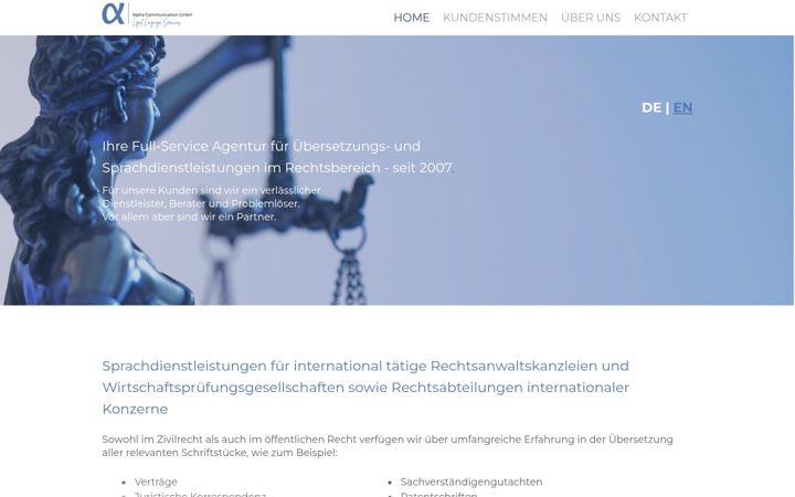 Screenshot of alpha-legal.eu