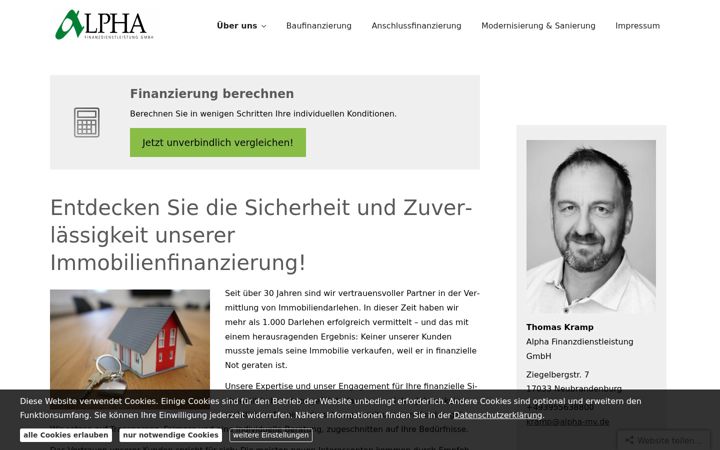 Screenshot of alpha-mv.de