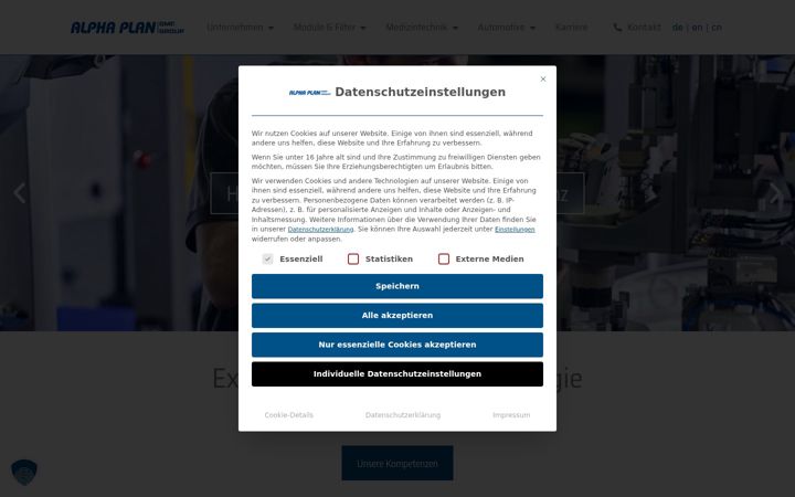 Screenshot von alpha-plan.de