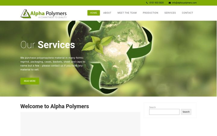 Screenshot von alpha-polymers.com