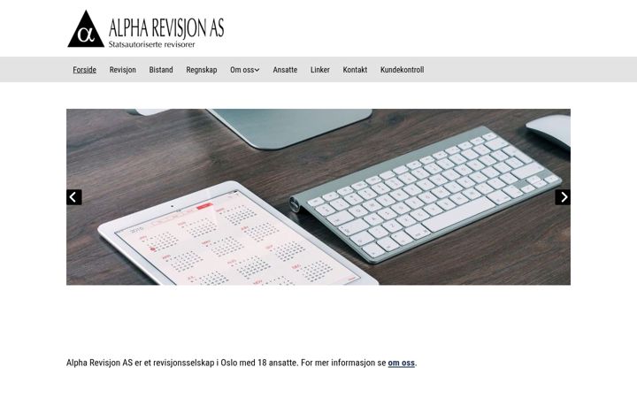 Screenshot of alpha-revisjon.no