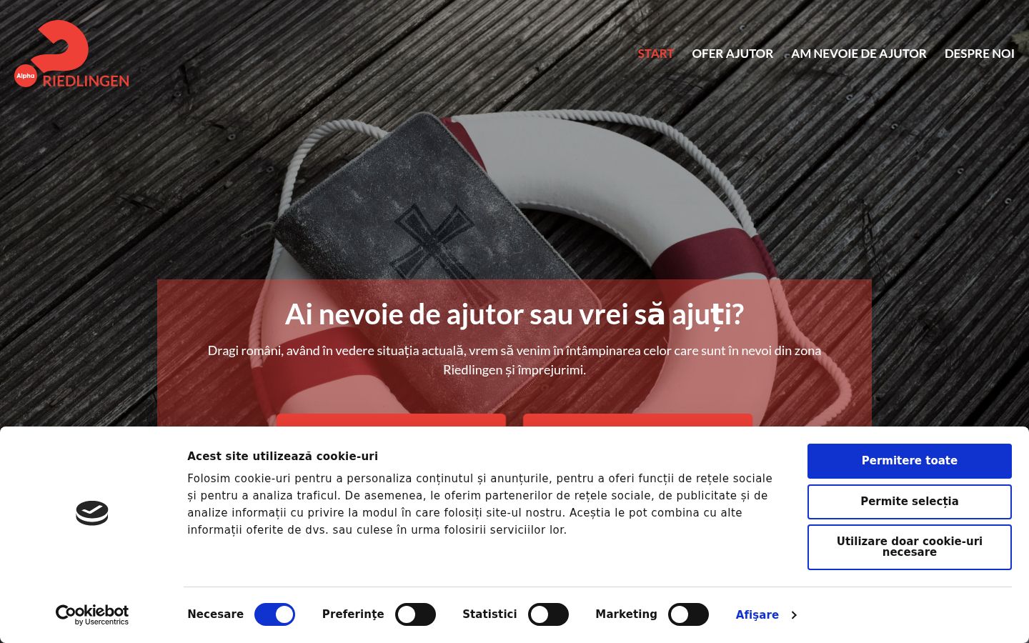 Screenshot del banner di consenso mostrato prima di qualsiasi interazione