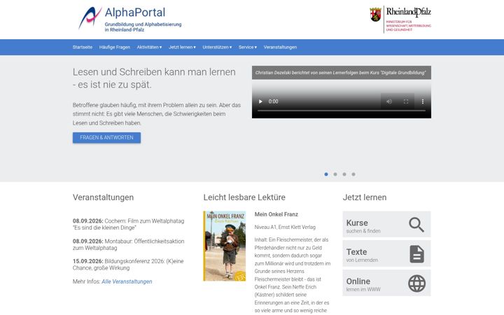 Screenshot of alpha-rlp.de