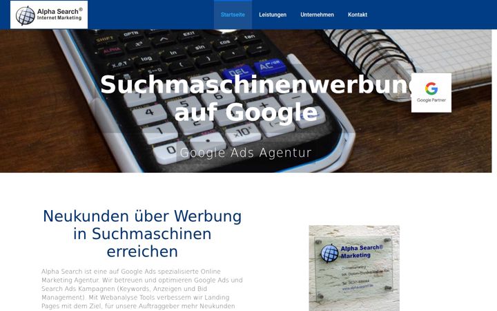Screenshot von alpha-search.de