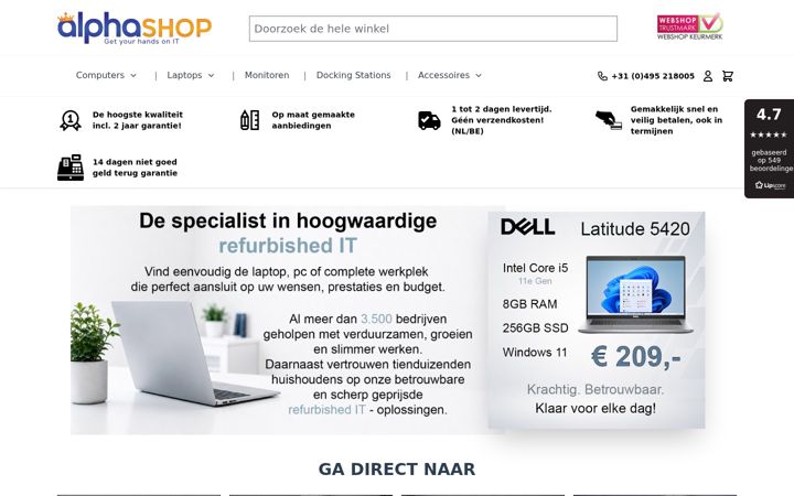 Screenshot of alpha-shop.nl