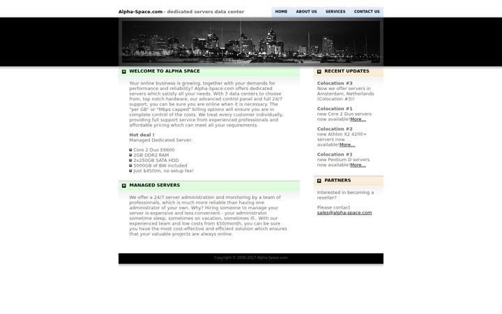 Screenshot of alpha-space.com