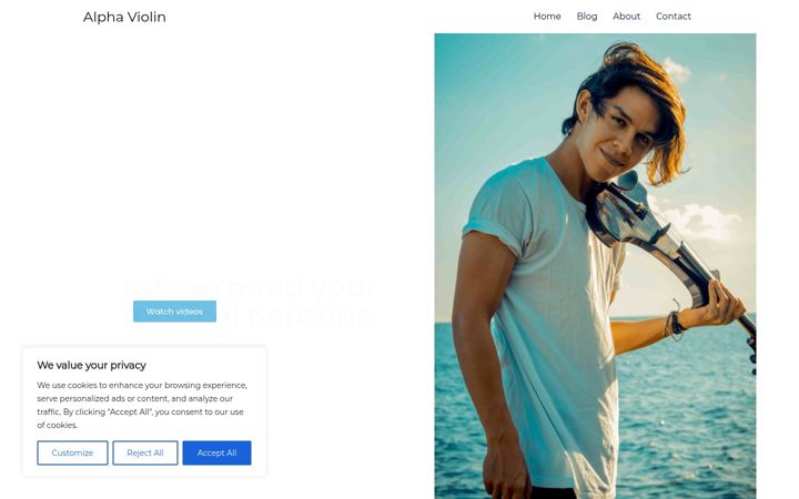 Screenshot di alpha-violin.com