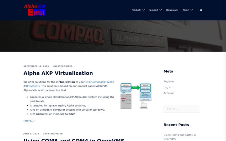 Screenshot of alpha-vm.com