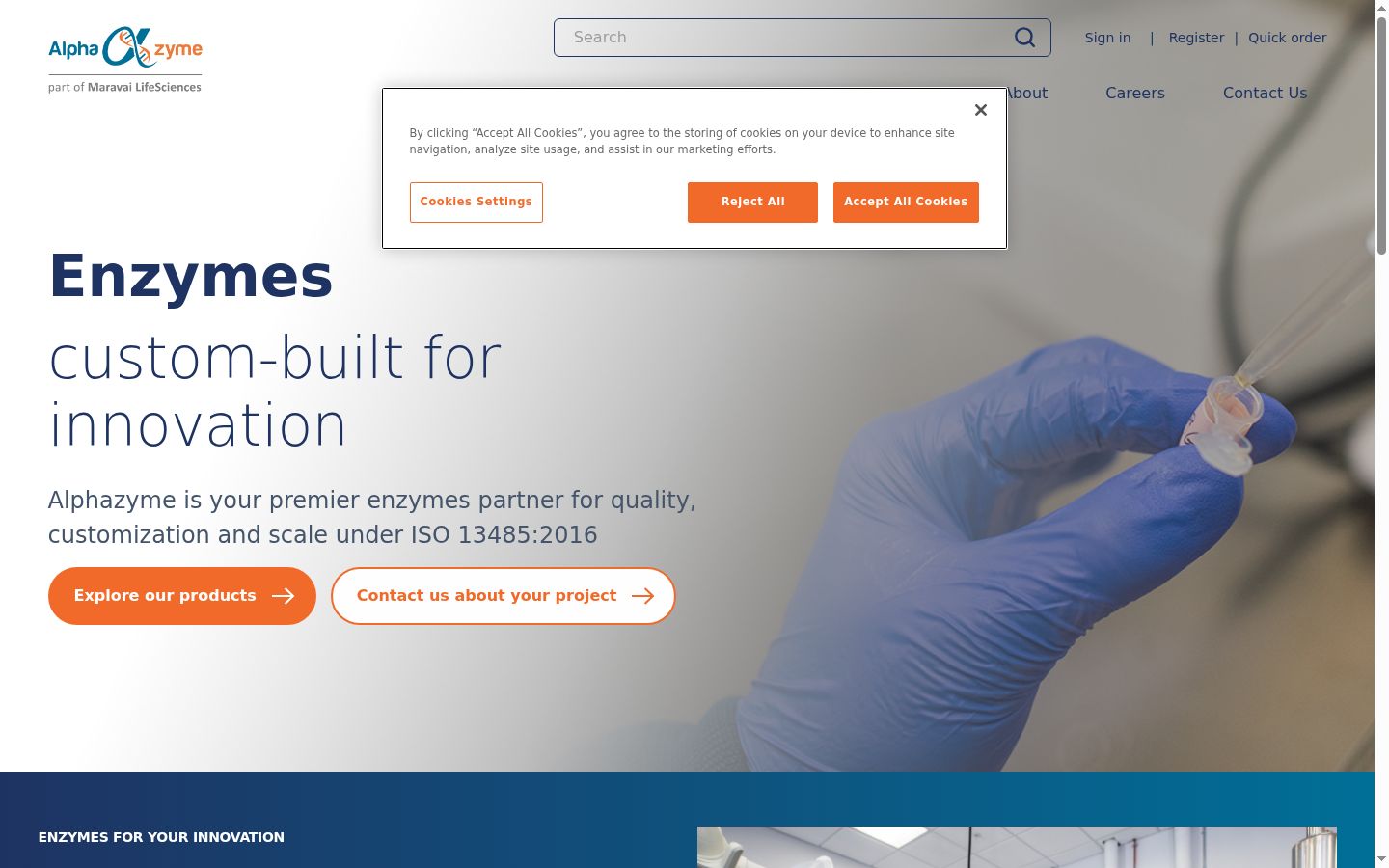 Screenshot of the consent banner shown before any interaction
