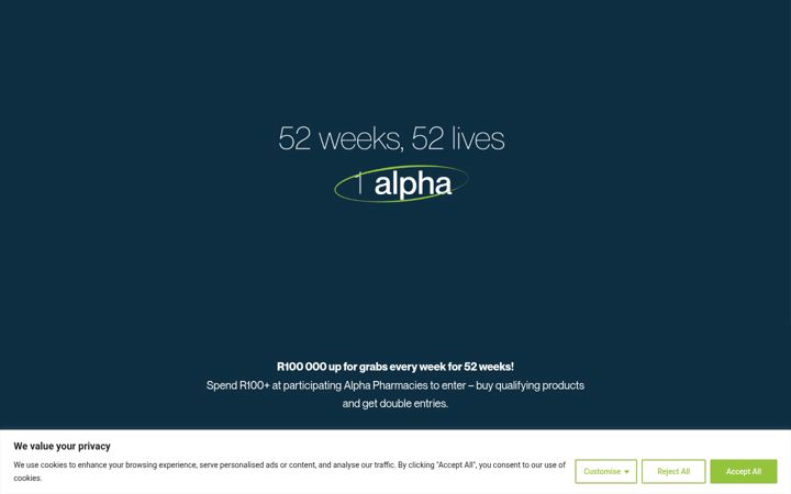 Screenshot ta' alpha52.co.za
