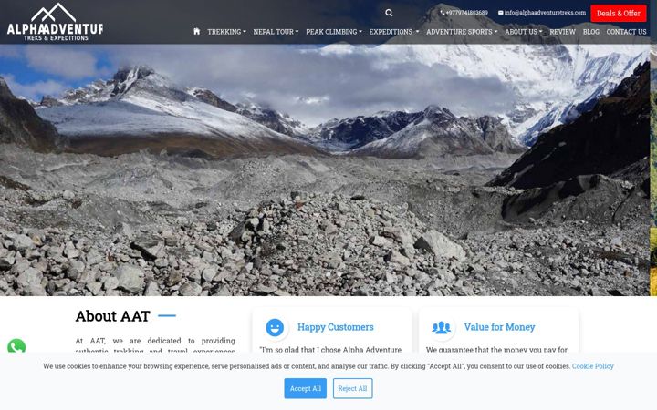 Screenshot of alphaadventuretreks.com