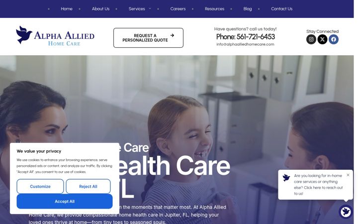 Zrzut ekranu alphaalliedhomecare.com