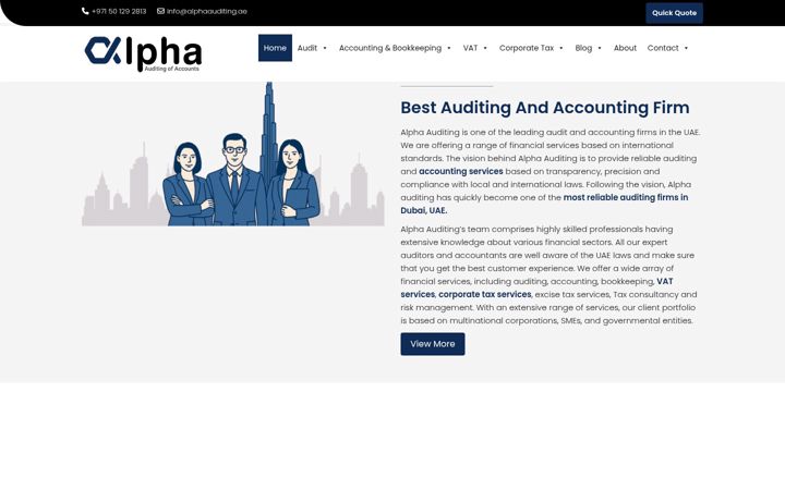 Screenshot stránky alphaauditing.ae