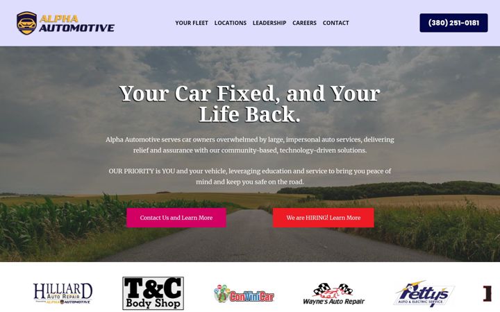Screenshot of alphaautomotivellc.com