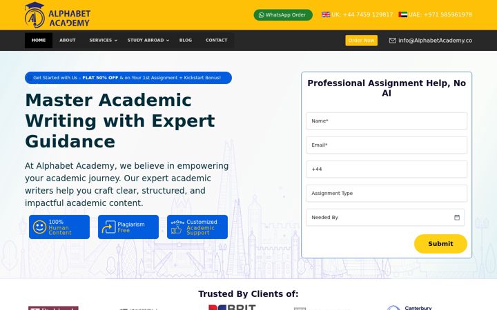 Screenshot of alphabetacademy.co