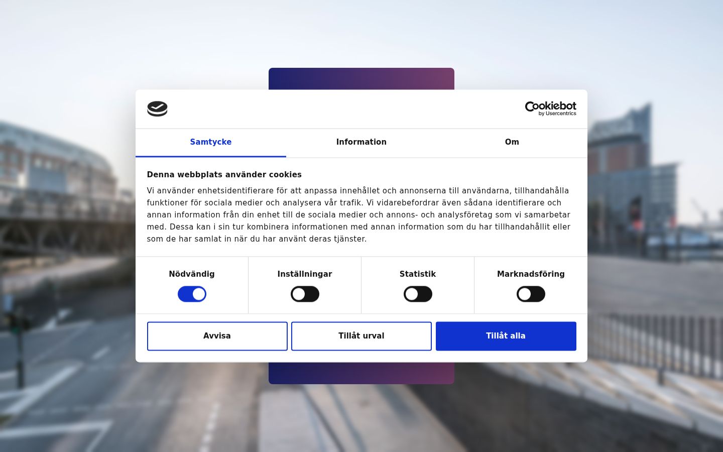 Snímka obrazovky banera súhlasu zobrazeného pred akoukoľvek interakciou