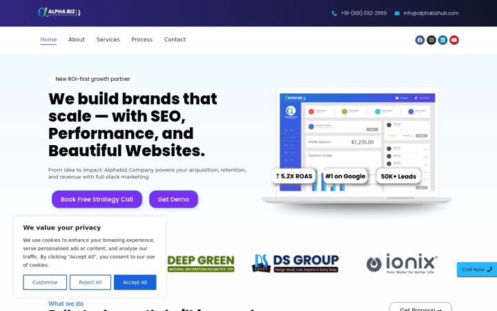 Screenshot of alphabizhub.com