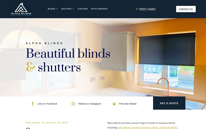 Screenshot of alphablindsuk.co.uk