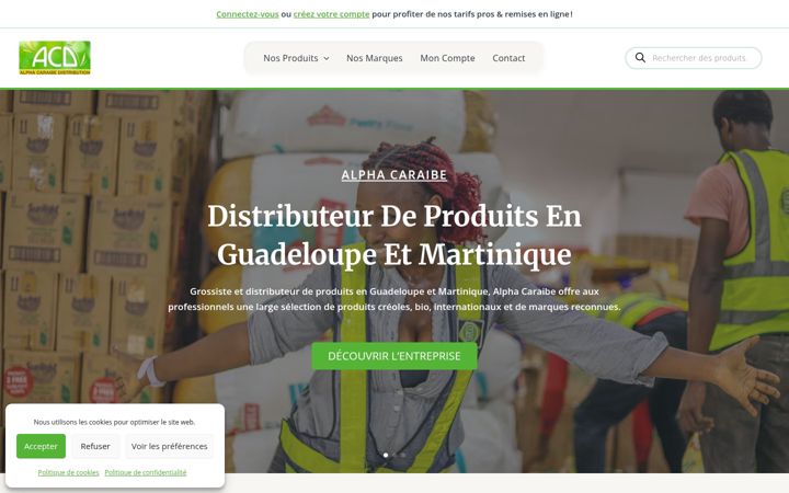 Screenshot of alphacaraibe.fr