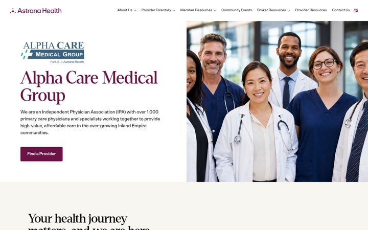Skärmbild av alphacaremed.com