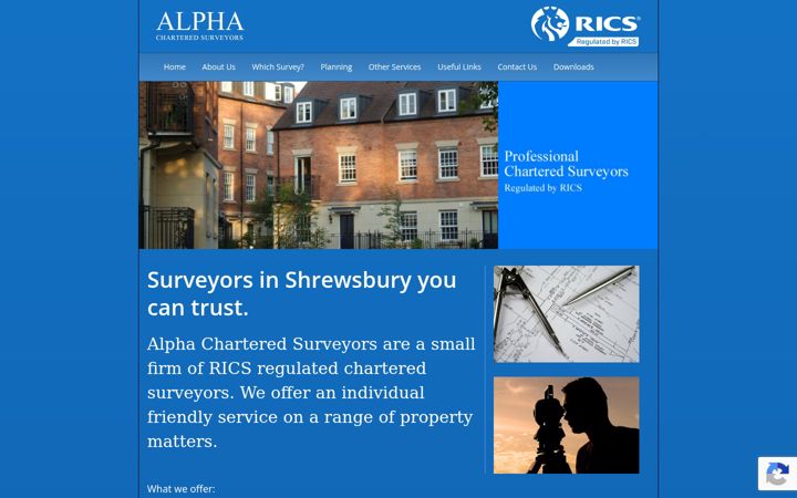Screenshot of alphacharteredsurveyors.co.uk