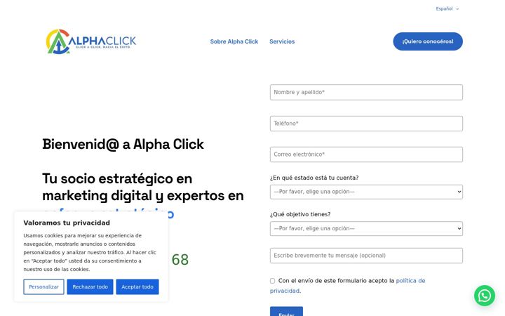Ekrano kopija alphaclick.es