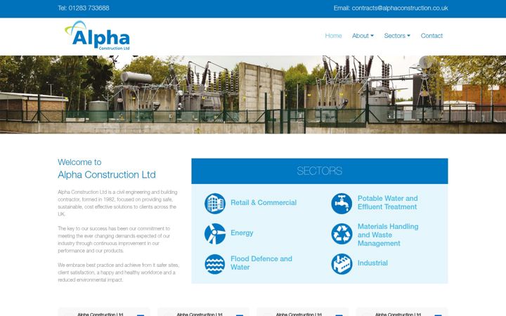 Screenshot του alphaconstruction.co.uk
