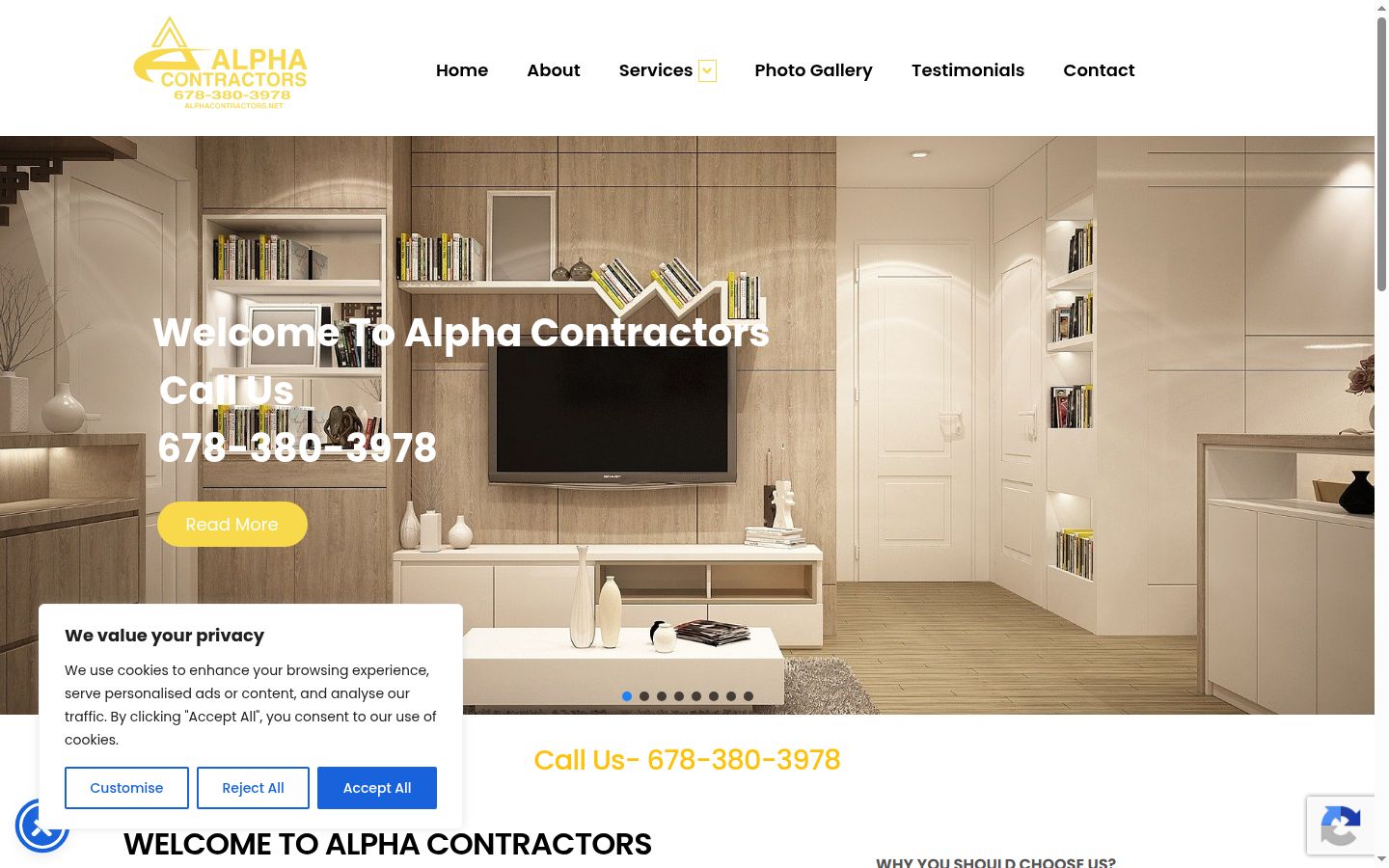 Screenshot of the consent banner shown before any interaction