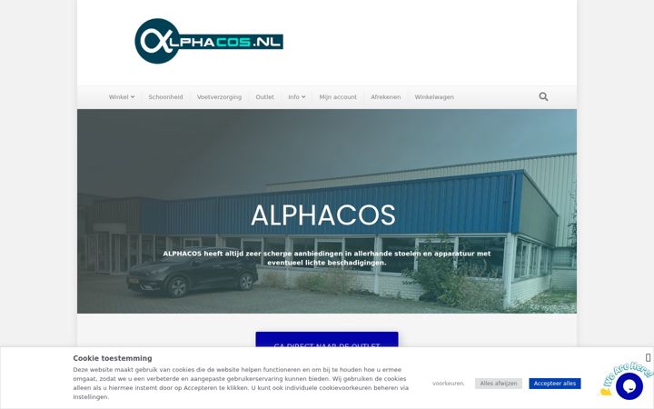 Captură de ecran a alphacos.nl
