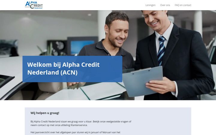 Screenshot of alphacredit.nl